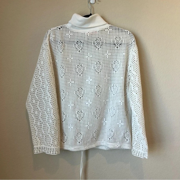 See by Chloe - White Mesh Drawstring Turtleneck Sweater - Picture 7 of 7
